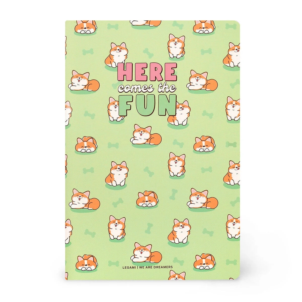 A6 Lined Notebook with Illustrated Hard Cover - Corgi