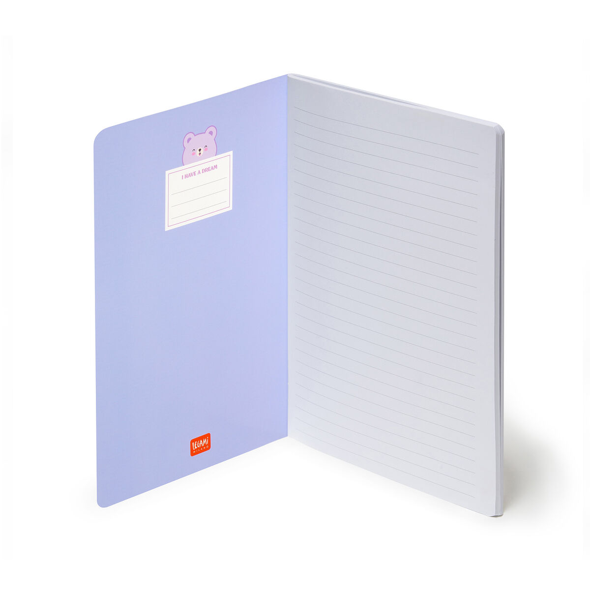 B5 Lined Notebook with Illustrated Hard Cover - Teddy Bear