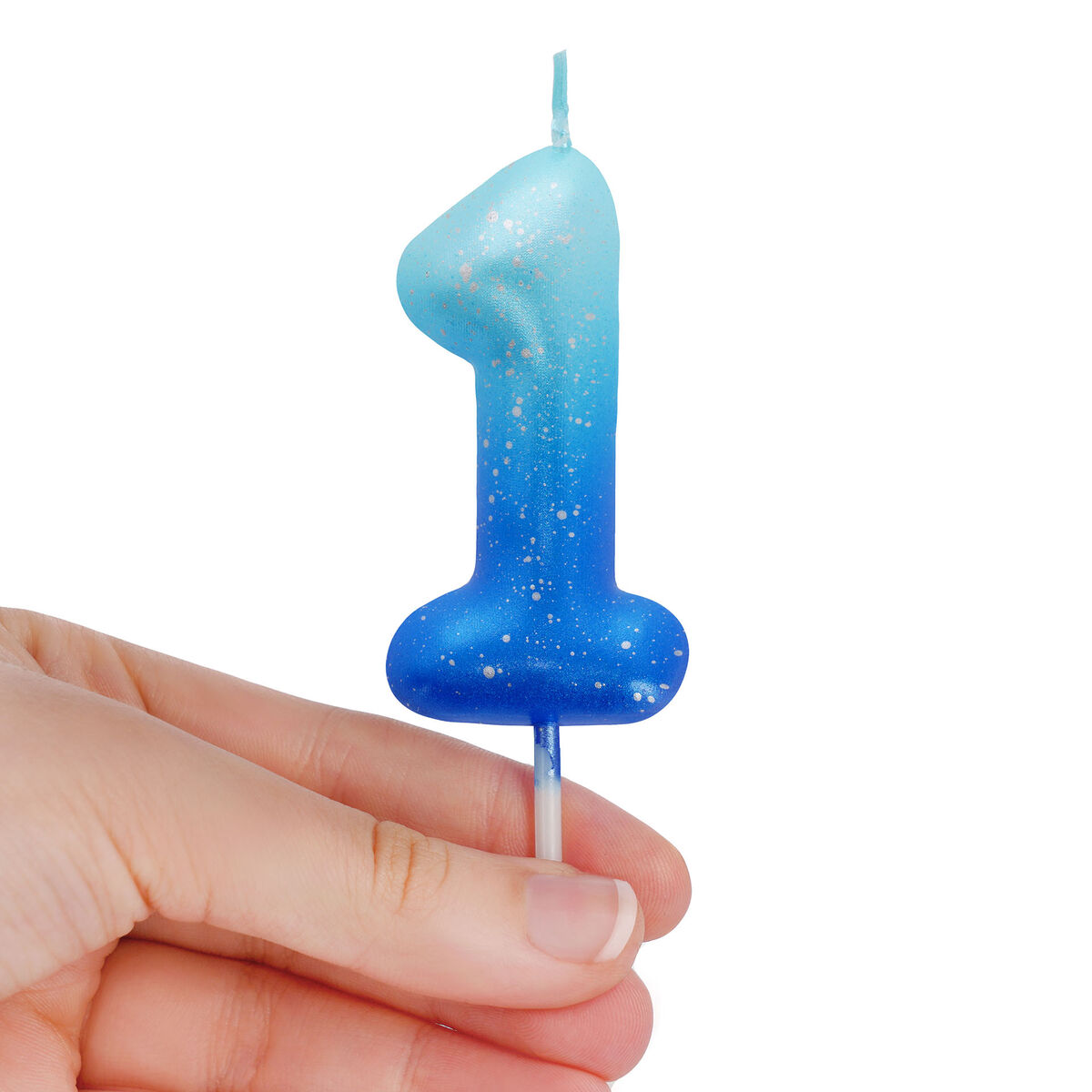 Blue Birthday Cake Candle - 1 - Happy Birthday Candle