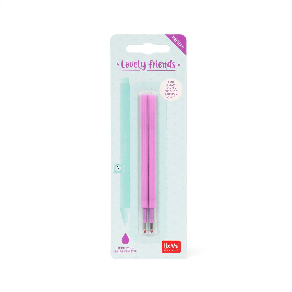 Set of 2 Refills for Lovely Friends Gel Pens - Purple Ink