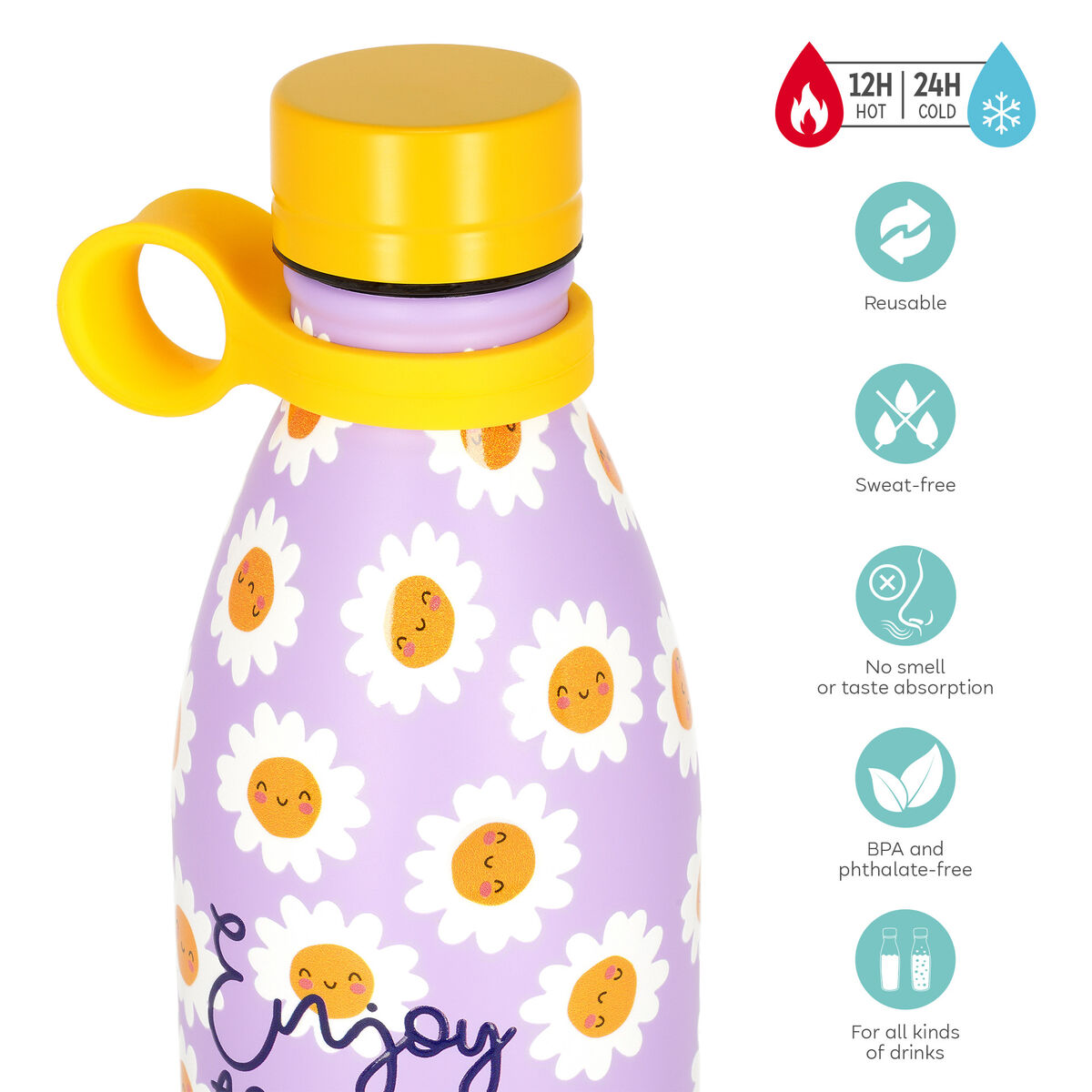 800 ml Vacuum Bottle - Daisy - Hot & Cold