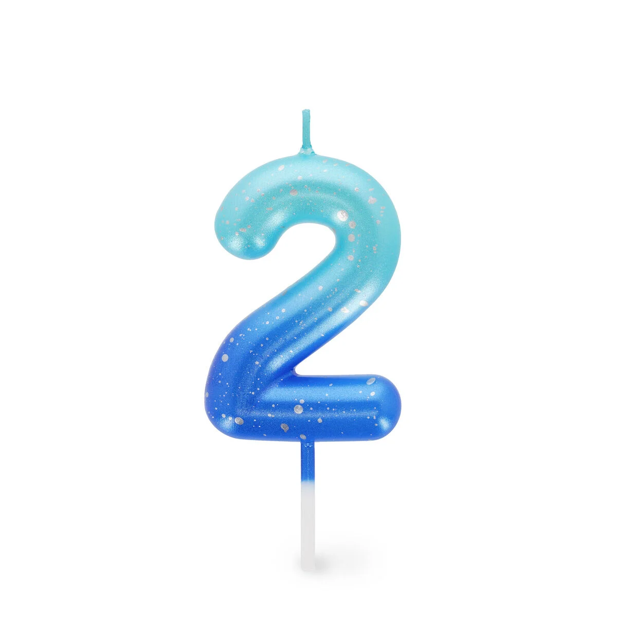 Blue Birthday Cake Candle - 2 - Happy Birthday Candle