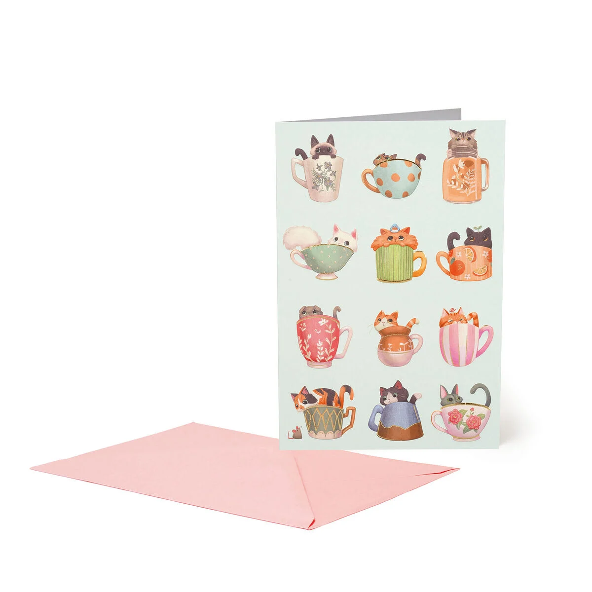 Greeting Card - Large - Various - Cats Tea Cup