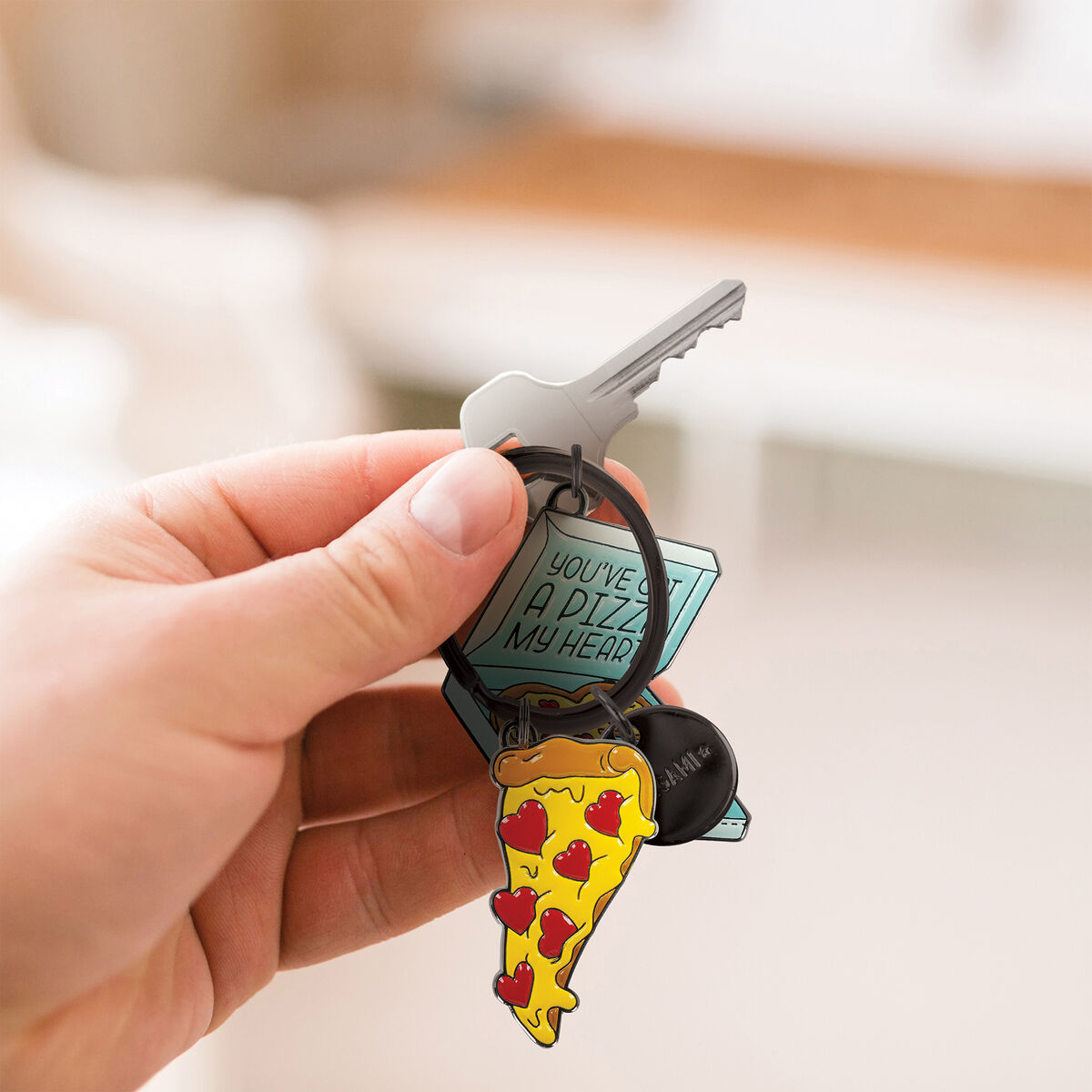 Enamel Key Chain - Pizza - What a Key Ring!