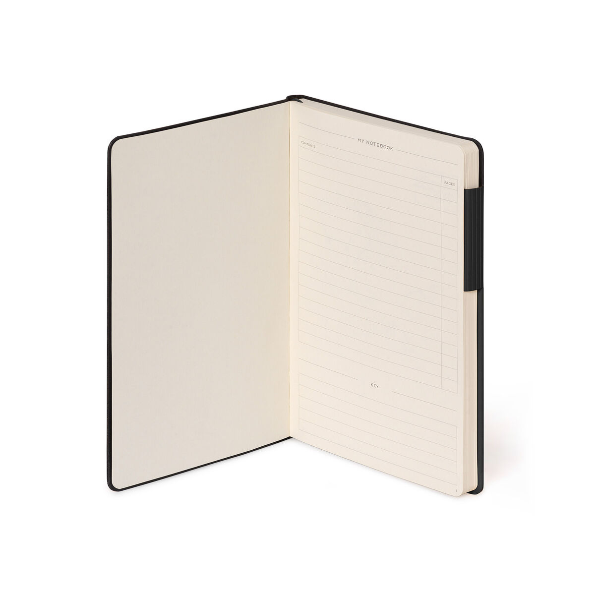 Lined Notebook with Monochrome Soft Cover - Black - My Notebook
