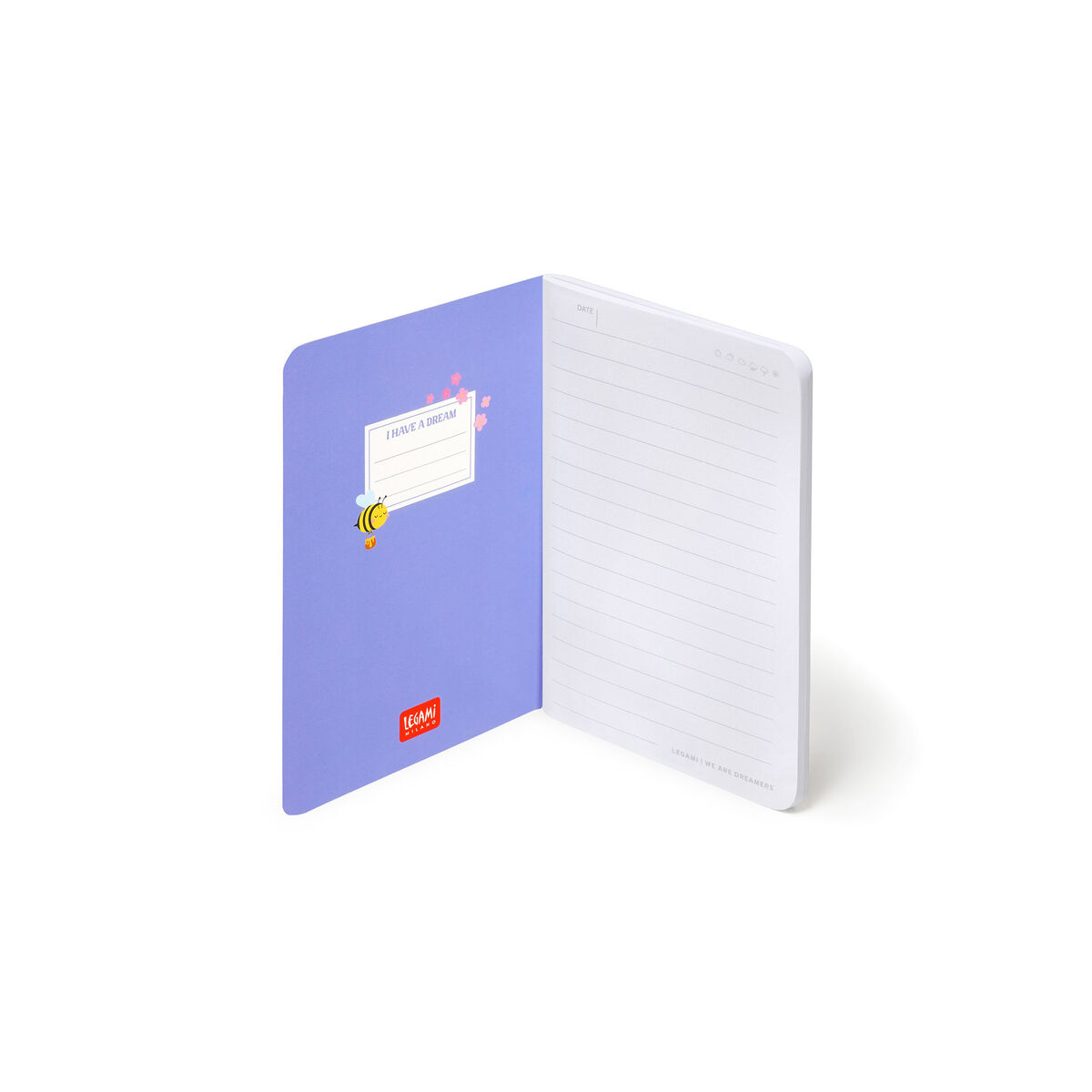 A6 Lined Notebook with Illustrated Hard Cover - Bee