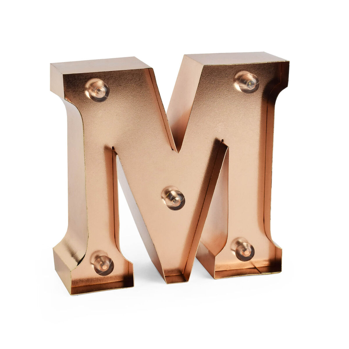 Rose Gold Light-Up Decorative Letter - M - Mini Decorative Light