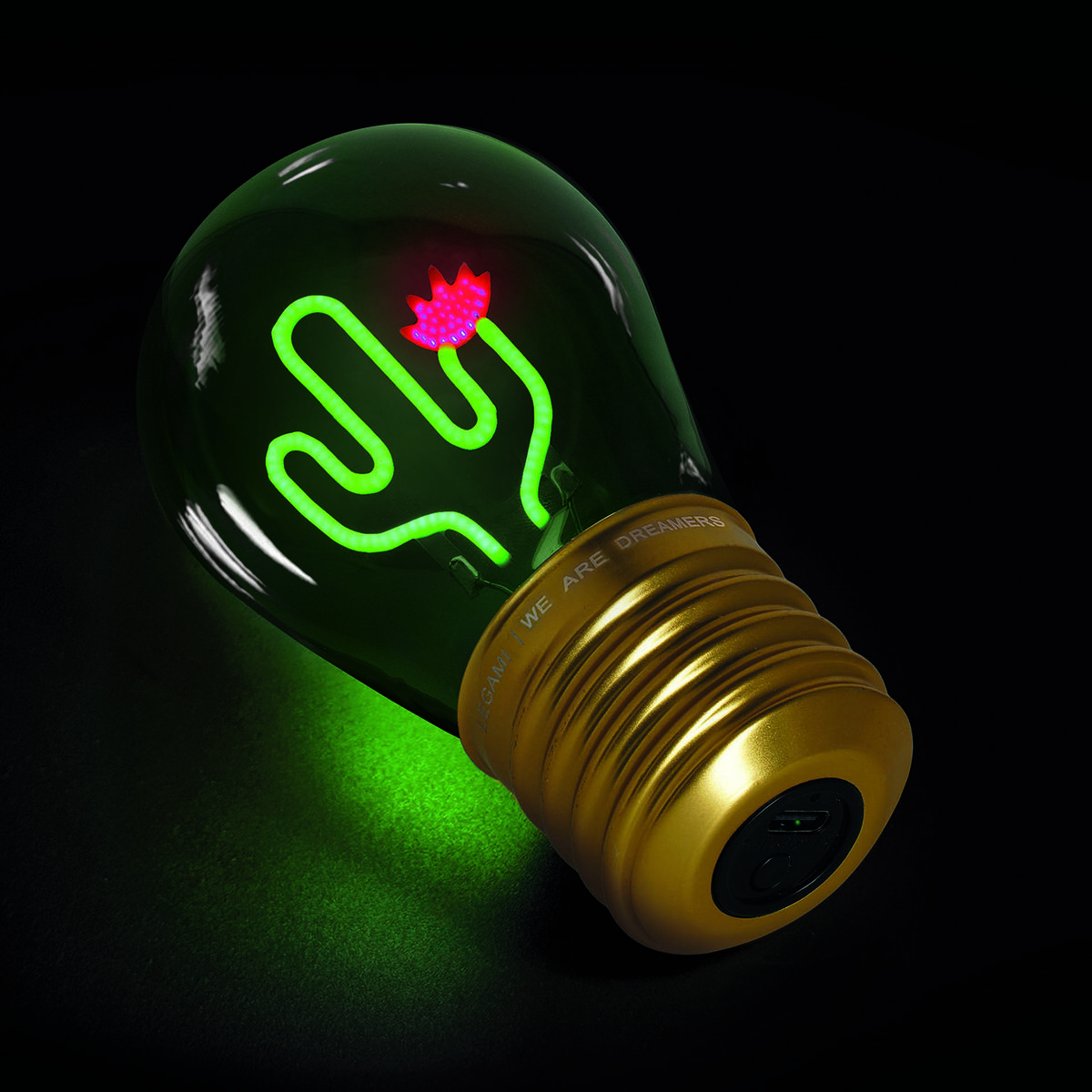 Decorative Lightbulb-Shaped Table Lamp - Cactus - Bulb Fiction