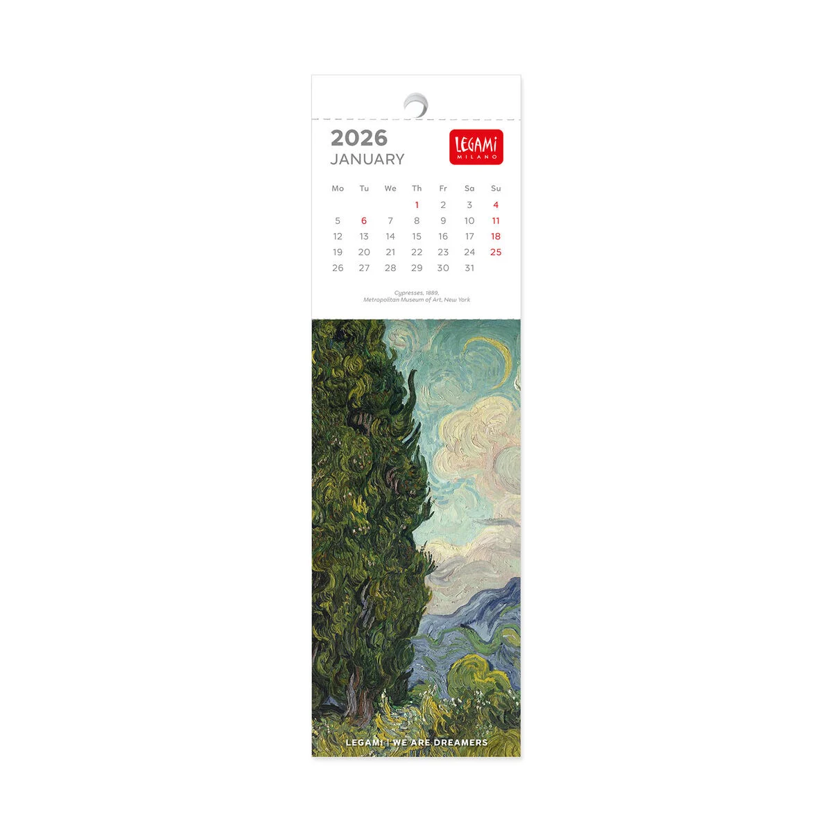 2026 Bookmark Calendar - 5,5 x 18 cm