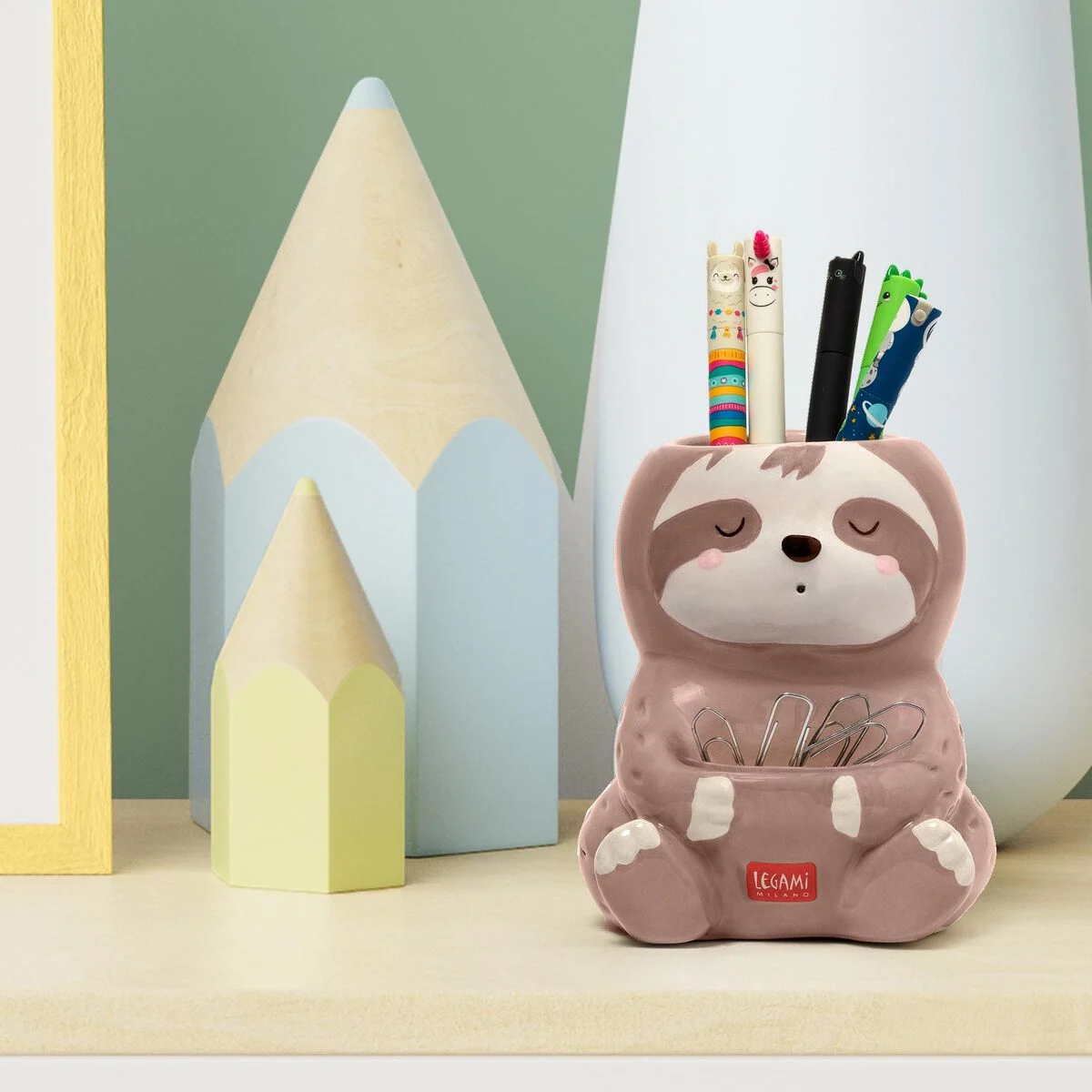 Sloth Ceramic Pen Holder - Desk Friends