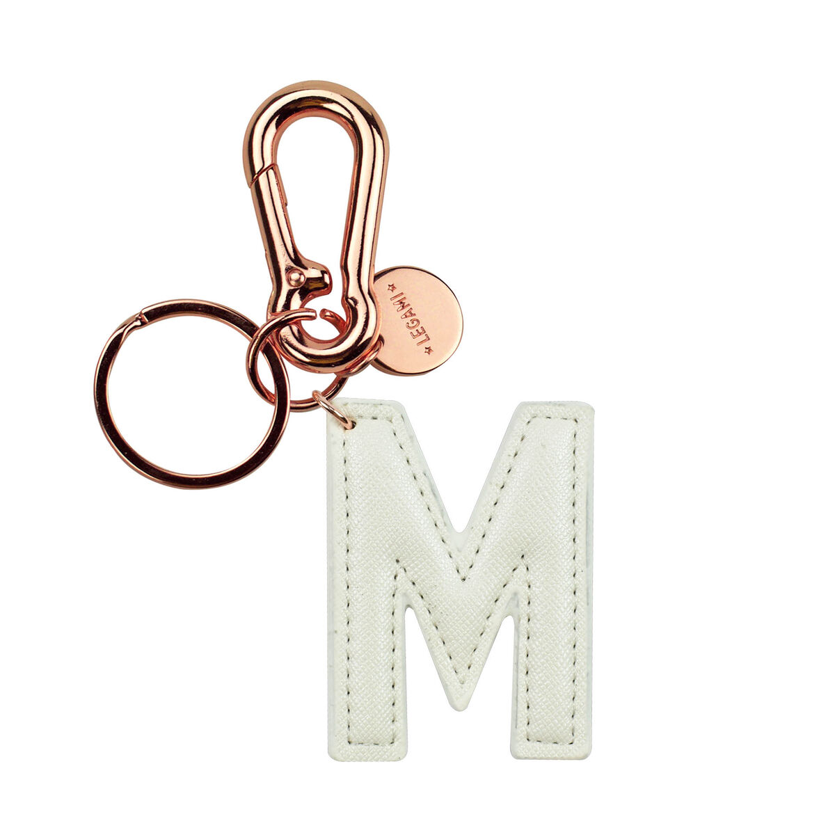 Key Ring with Initial Letter - M / White - My Initial