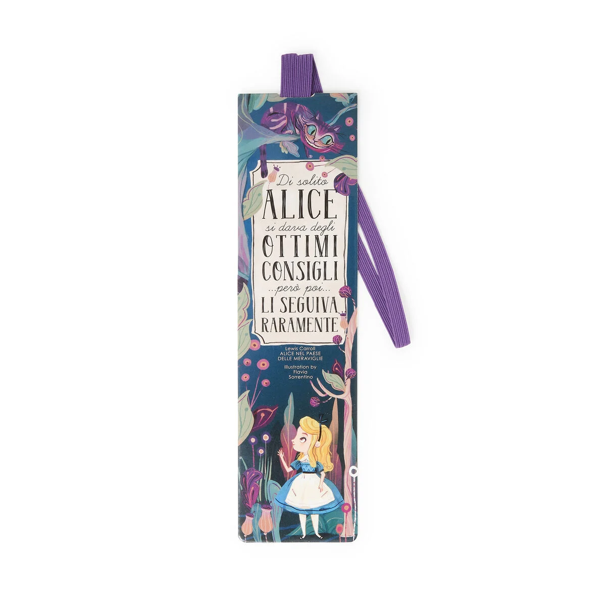 Illustrated Bookmark with Elastic Band - Alice in Wonderland - Bookmark