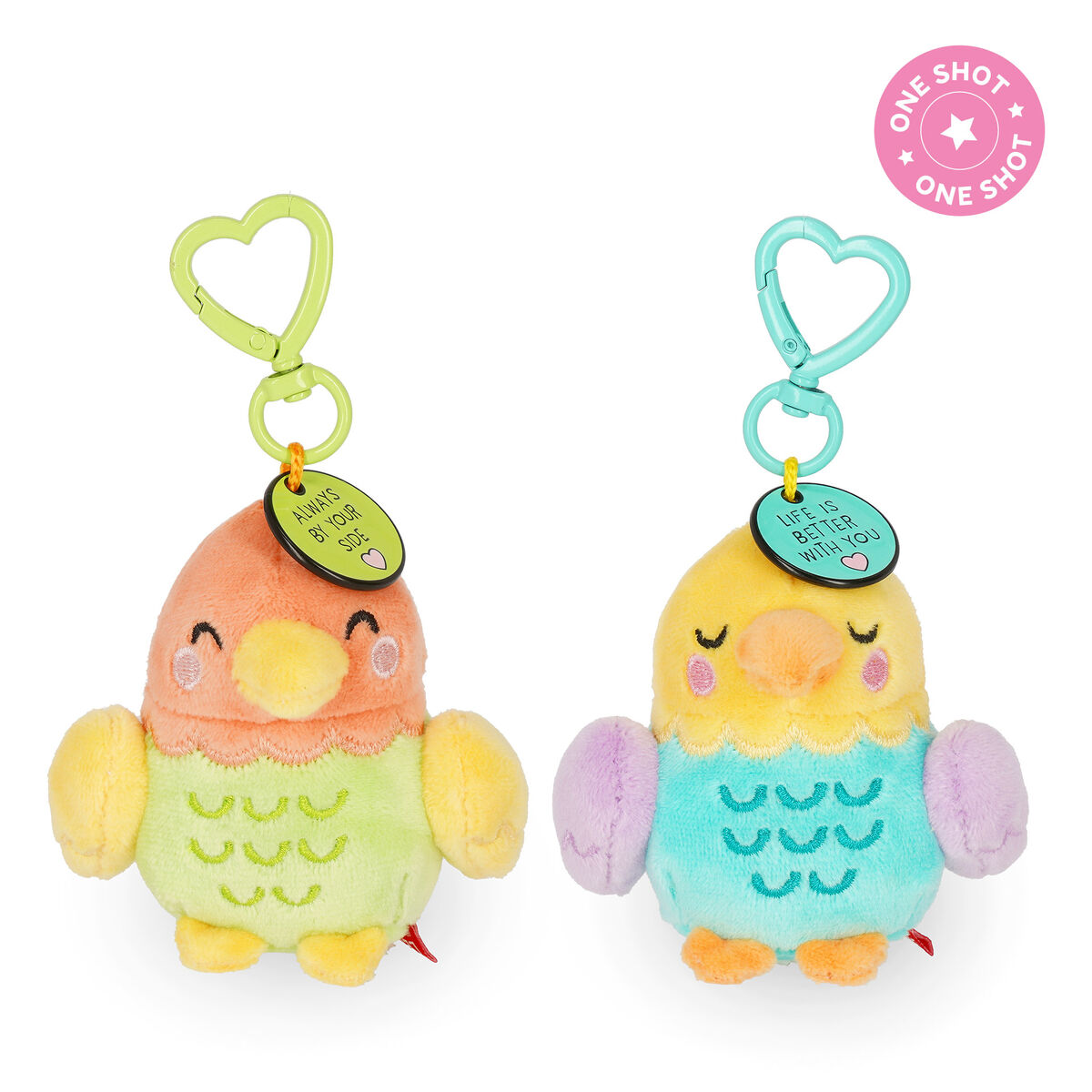 2 Key Rings with a Stuffed Toy - Super Soft! - Tiny