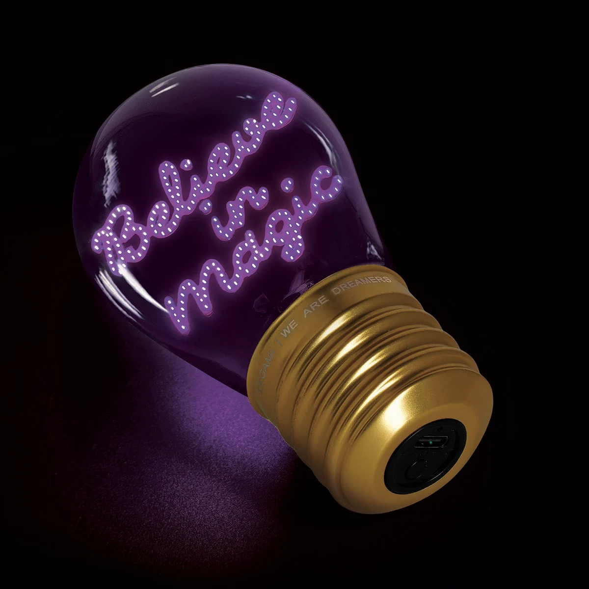 Decorative Lightbulb-Shaped Table Lamp - Believe in Magic - Bulb Fiction