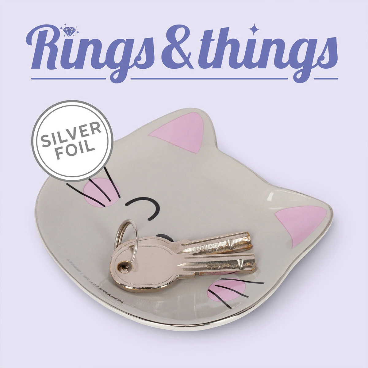 Hand-Decorated Ceramic Trinket Dish - Kitty - Rings & Things