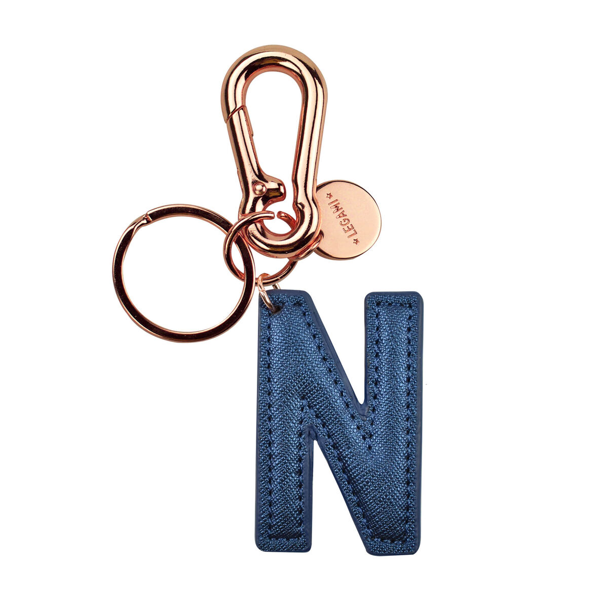 Key Ring with Initial Letter - N / Blue - My Initial