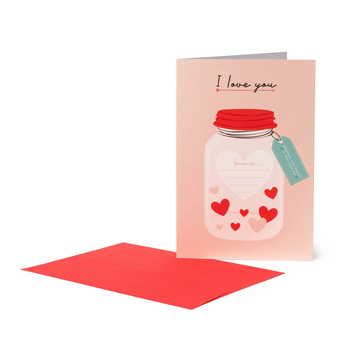 I Love You Scratch-Reveal Greeting Card - Heart - Scratch-Off Card