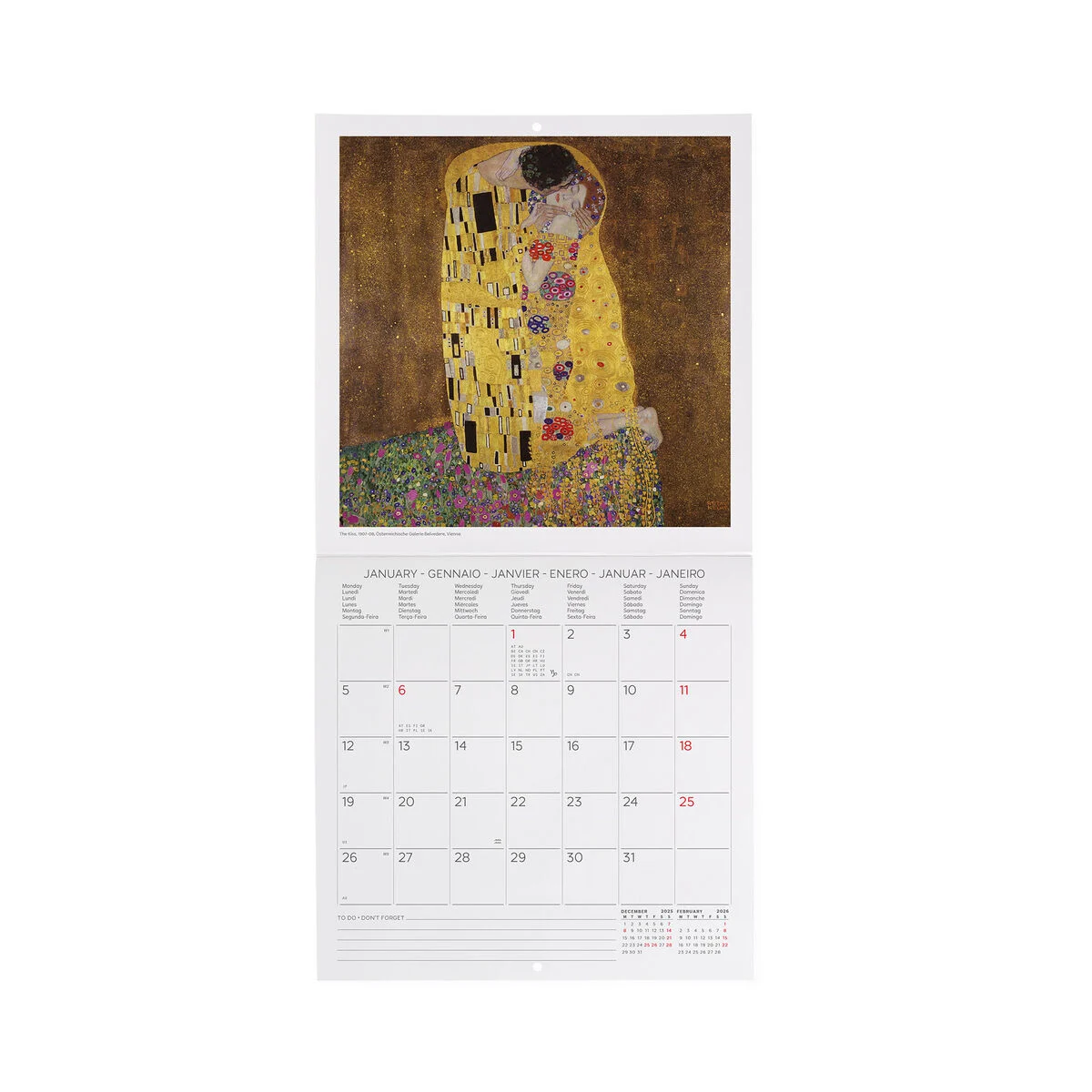 2026 Wall Calendar - 18 x 18 cm