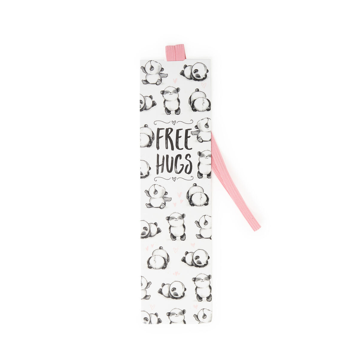 Illustrated Bookmark with Elastic Band - Panda, Free Hugs - Bookmark
