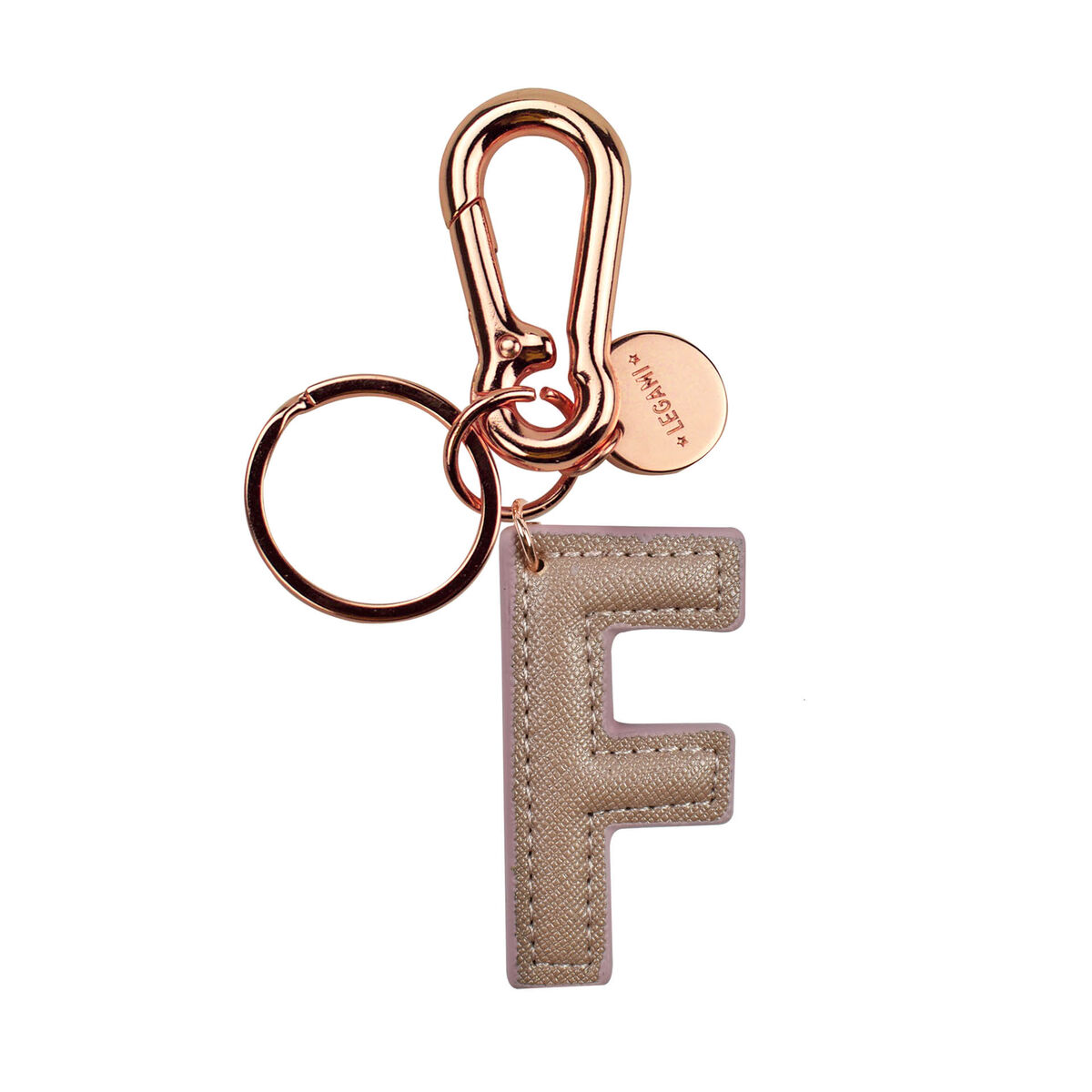 Key Ring with Initial Letter - F / Rose Gold - My Initial