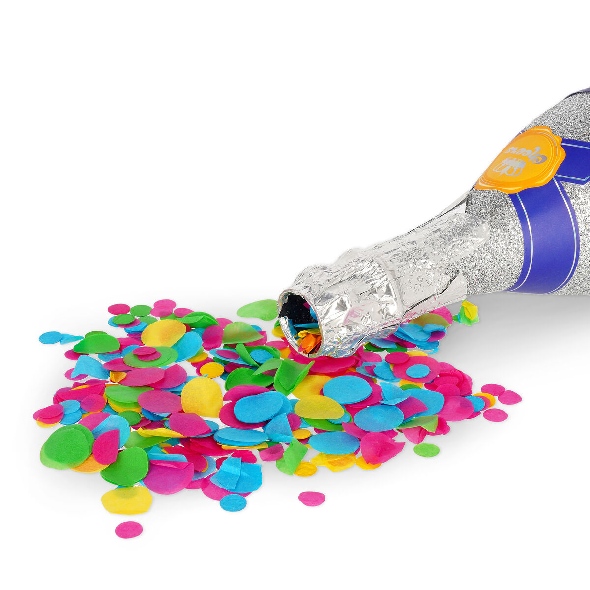 Maxi Silver Champagne Bottle Party Popper - Maxi Bottle Party Popper