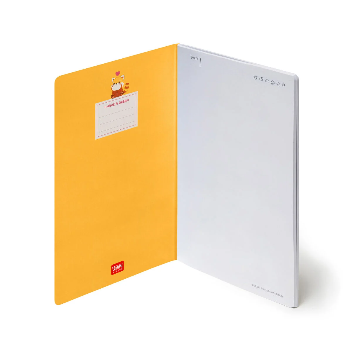 A5 Blank Notebook with Illustrated Hard Cover - Red Panda