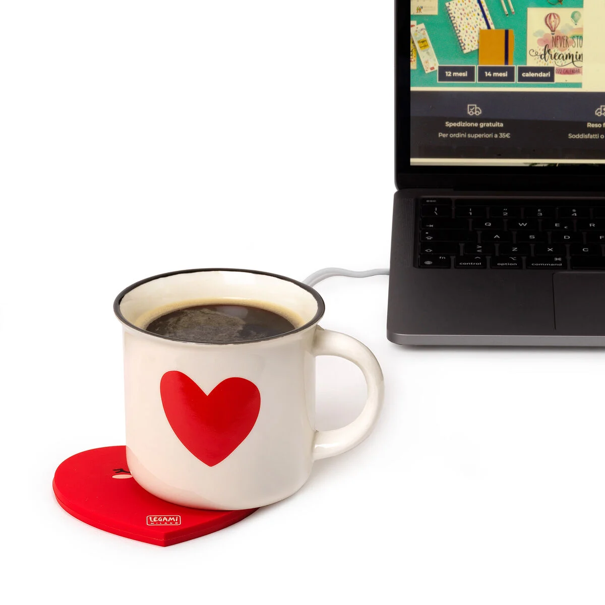 USB Mug Warmer - Heart - Warm It Up