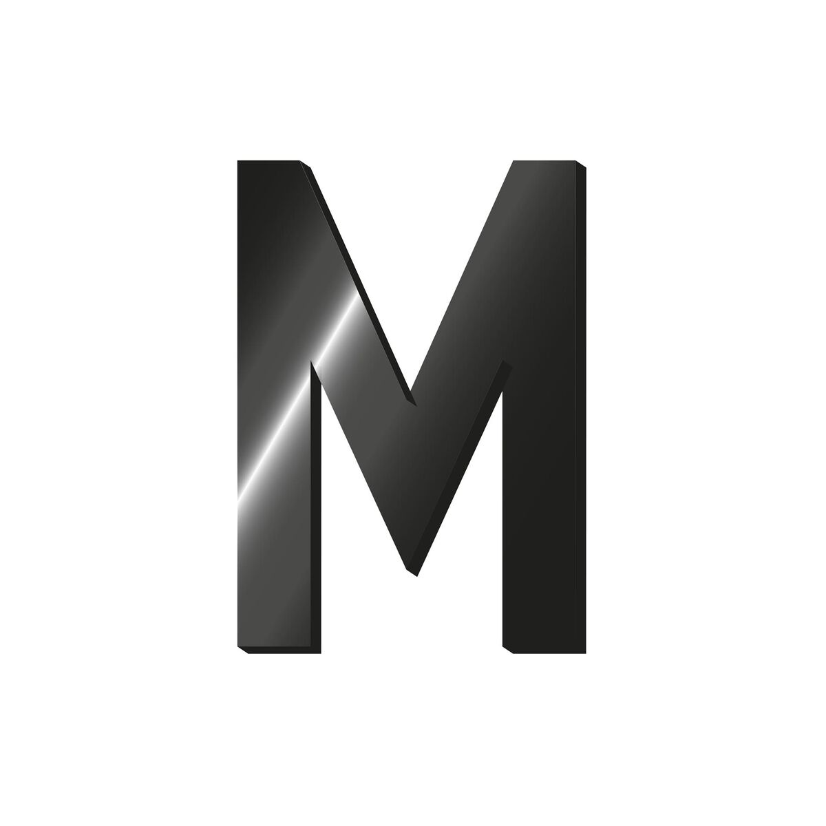 Decorative Adhesive Metal Letter - M - My Initial