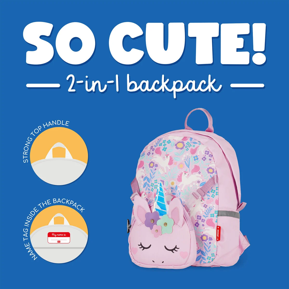 2-in-1 Unicorn Backpack with Removable Front Pocket - So Cute!