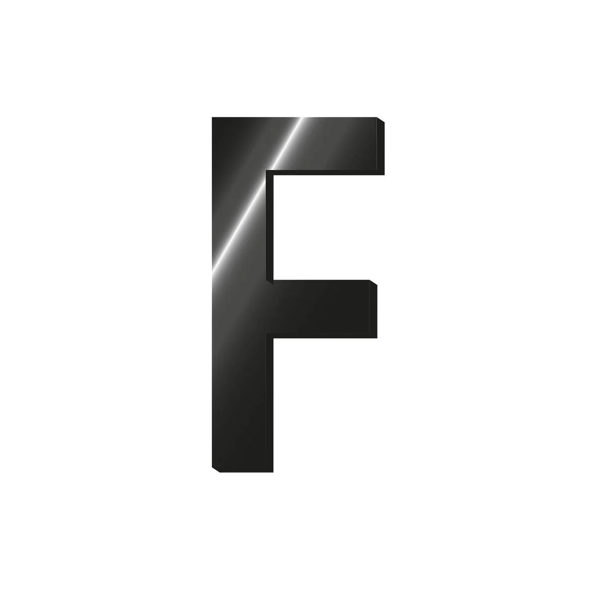Decorative Adhesive Metal Letter - F - My Initial