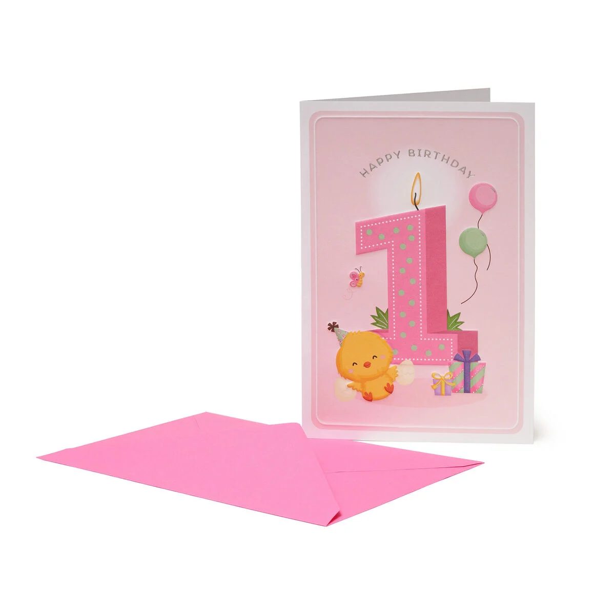 1st Birthday Card - Girl - Greeting Card