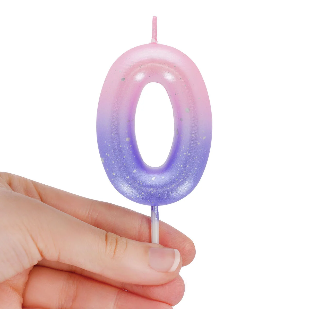 Pink Birthday Cake Candle - 0 - Happy Birthday Candle