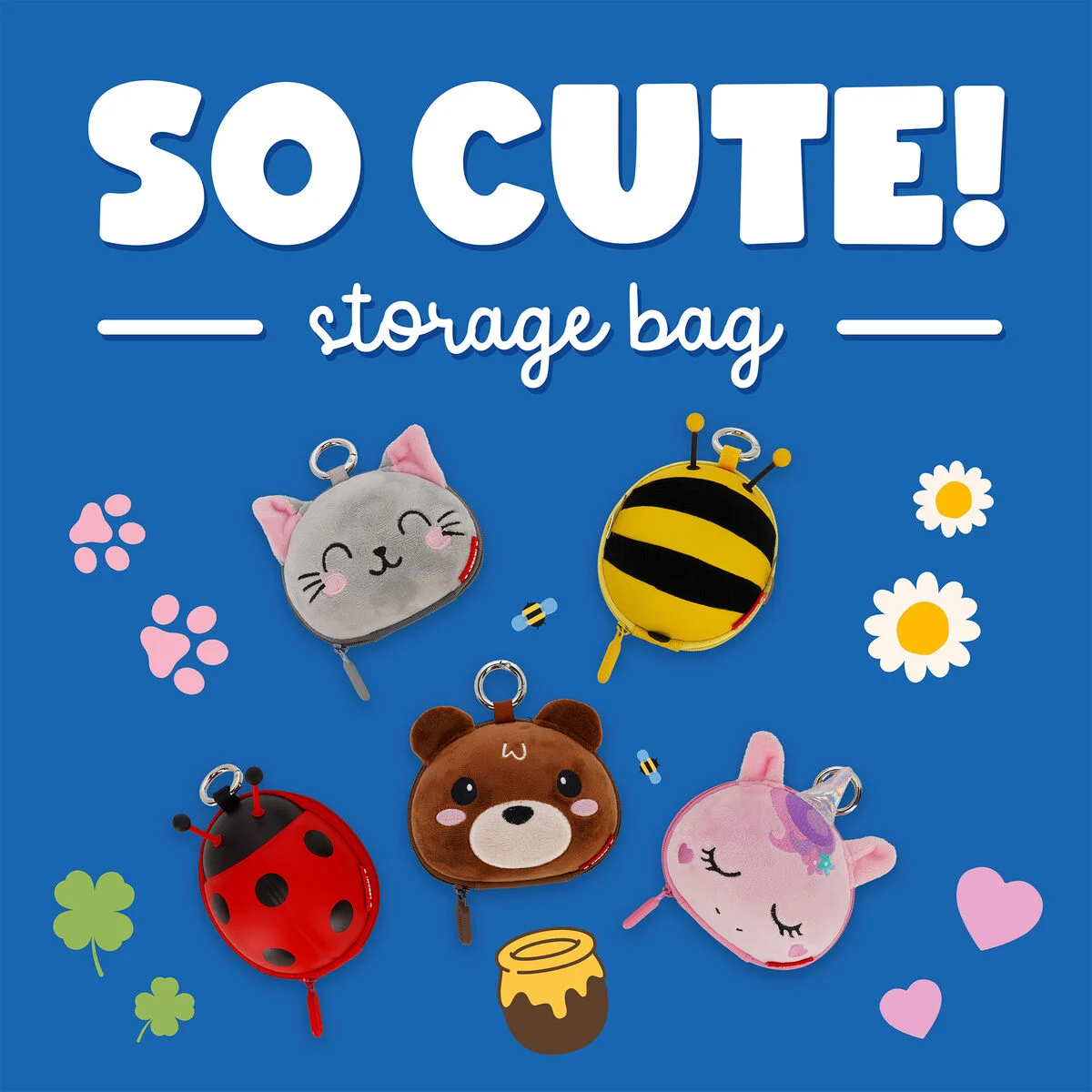 Bee Coin Purse with Key Ring - So Cute!