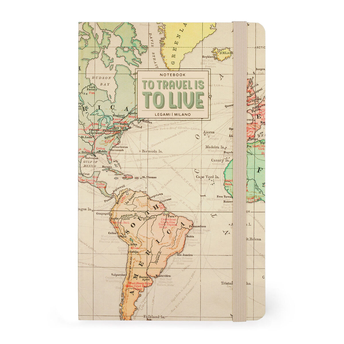 Lined Photo Notebook with Illustrated Hard Cover - Travel