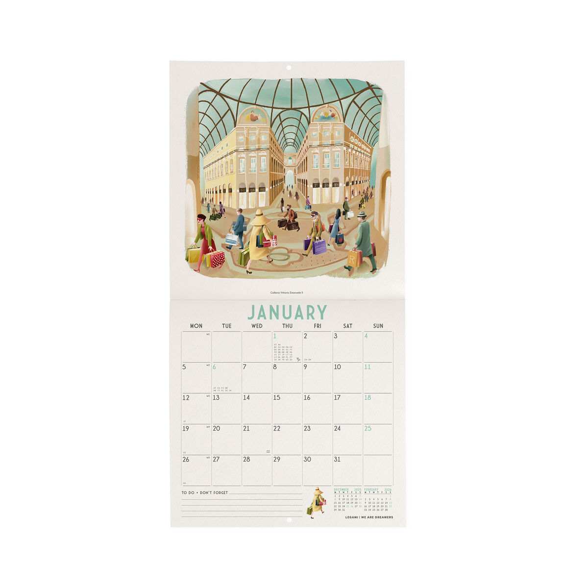 Calendario da Parete 2026 - 18 x 18 cm