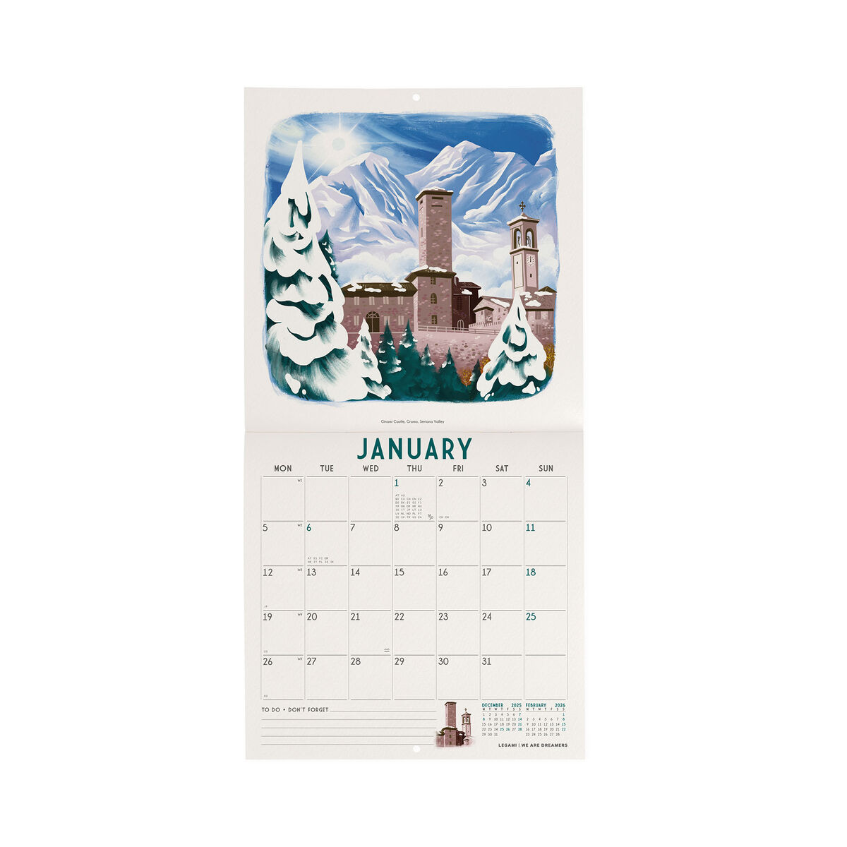 Calendario da Parete 2026 - 18 x 18 cm