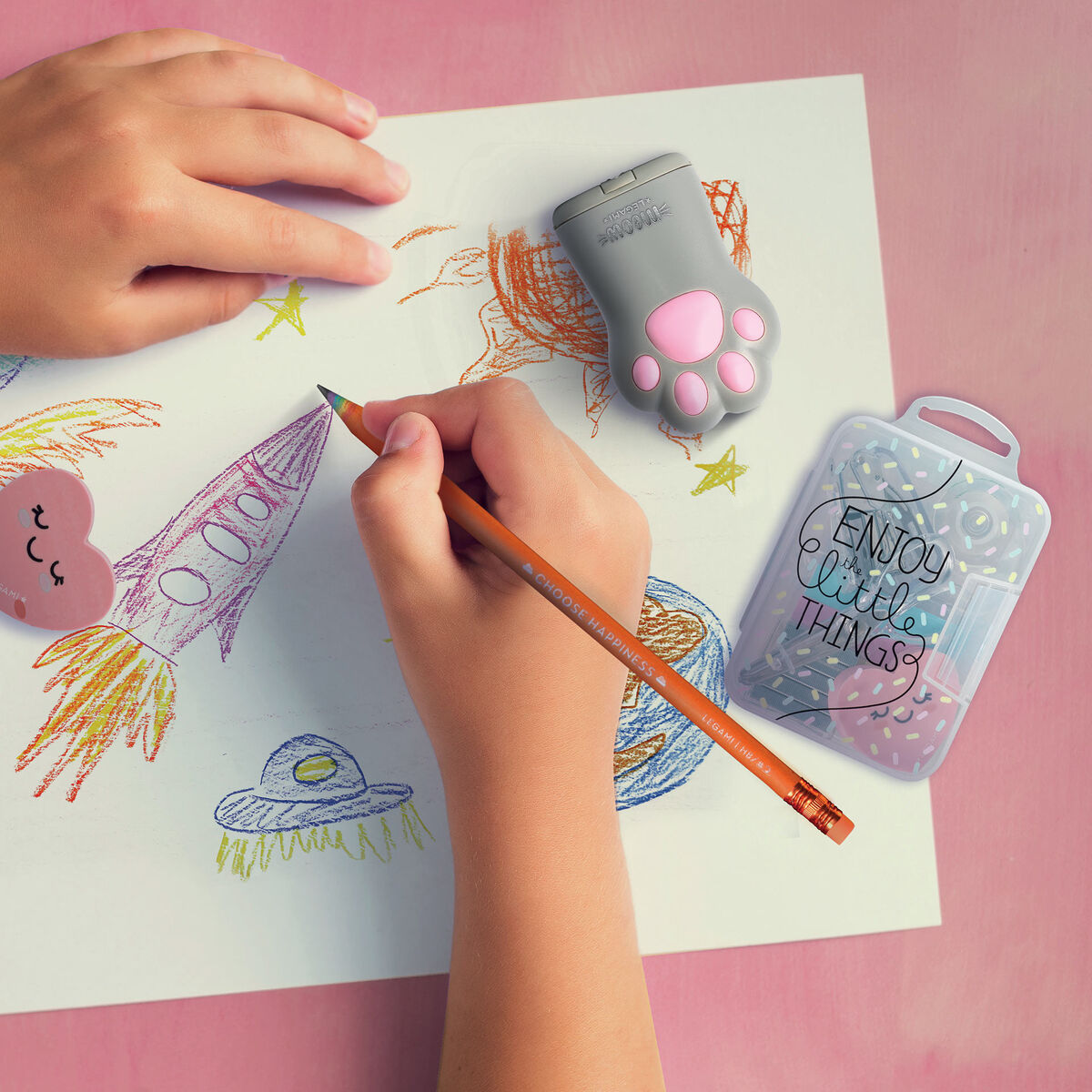 Pencil Sharpener With Container - Meow