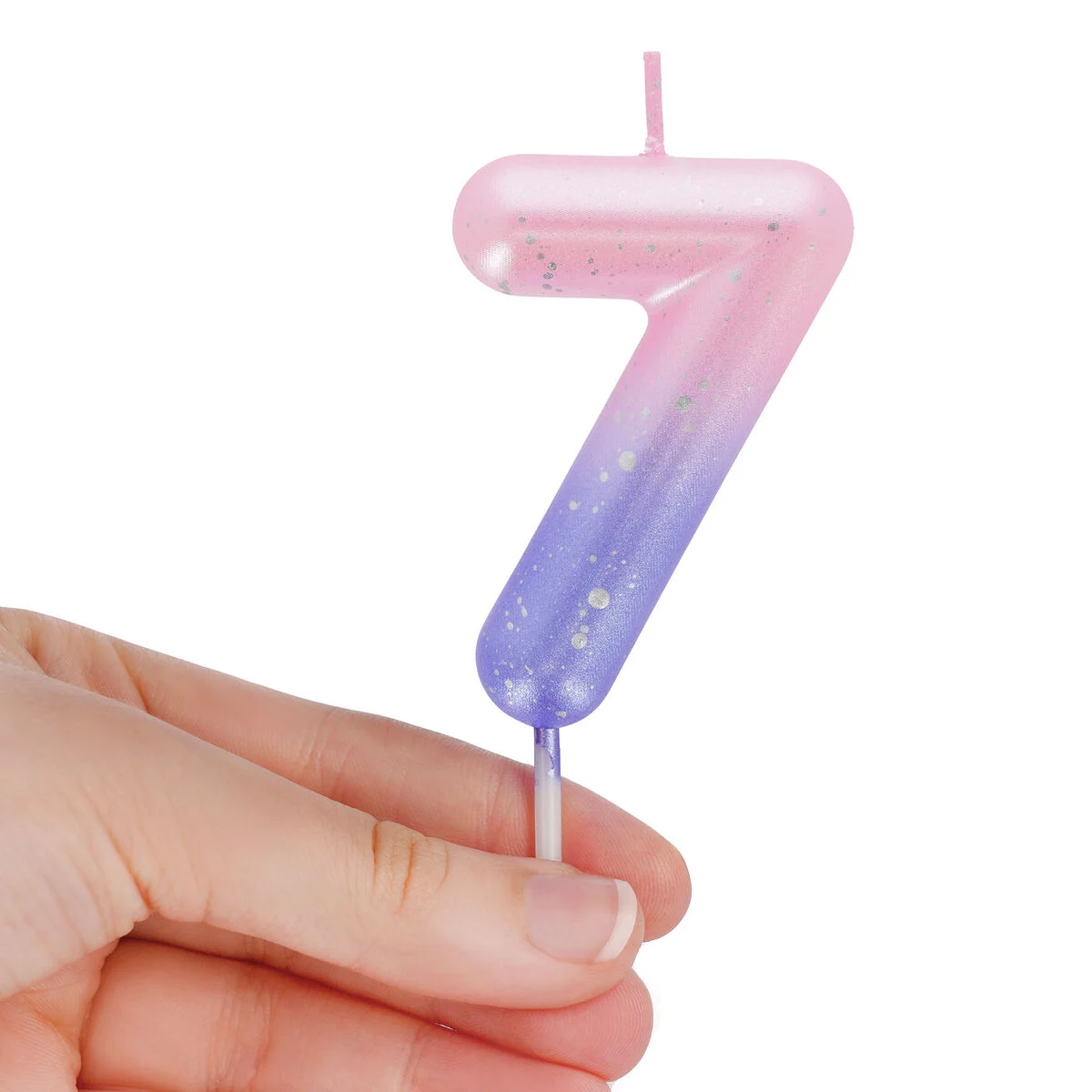 Pink Birthday Cake Candle - 7 - Happy Birthday Candle