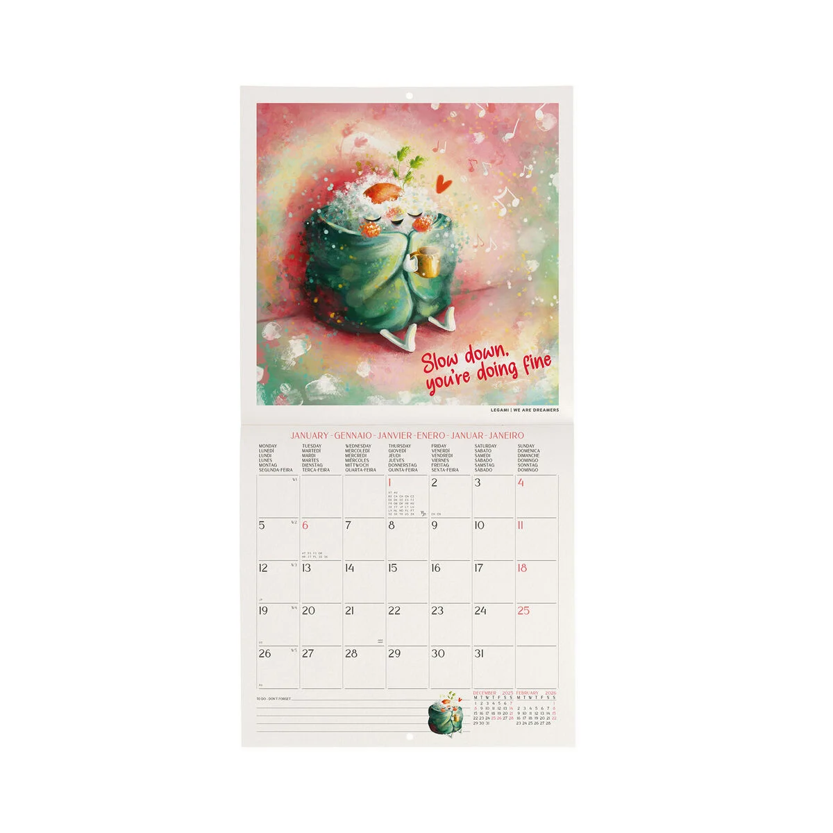 2026 Wall Calendar - 18 x 18 cm