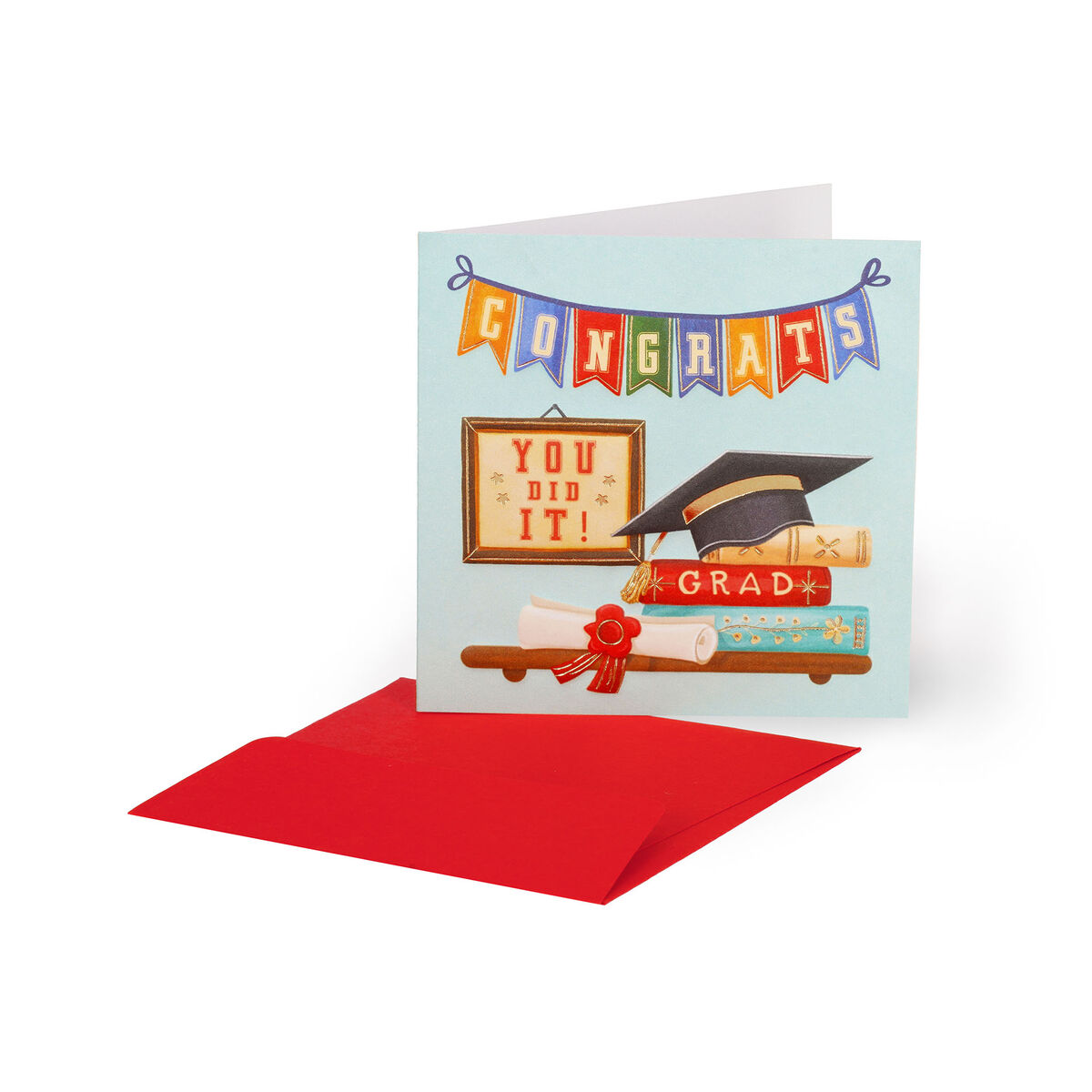 Greeting Card - Small - Degree - Small Greeting Card - Congrats Grad Wall