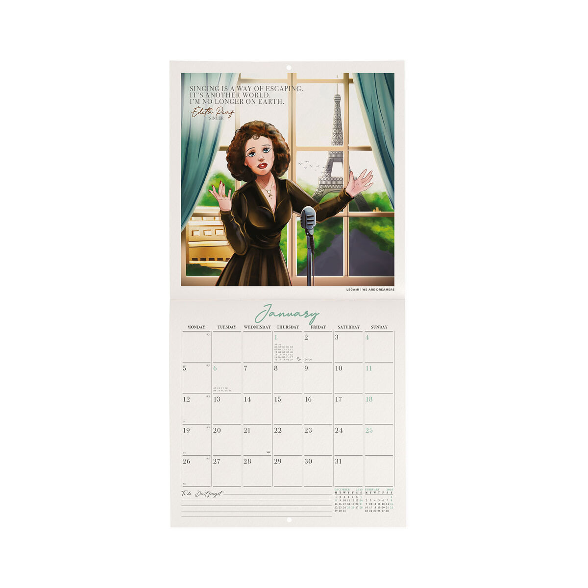 2026 Wall Calendar - 18 x 18 cm