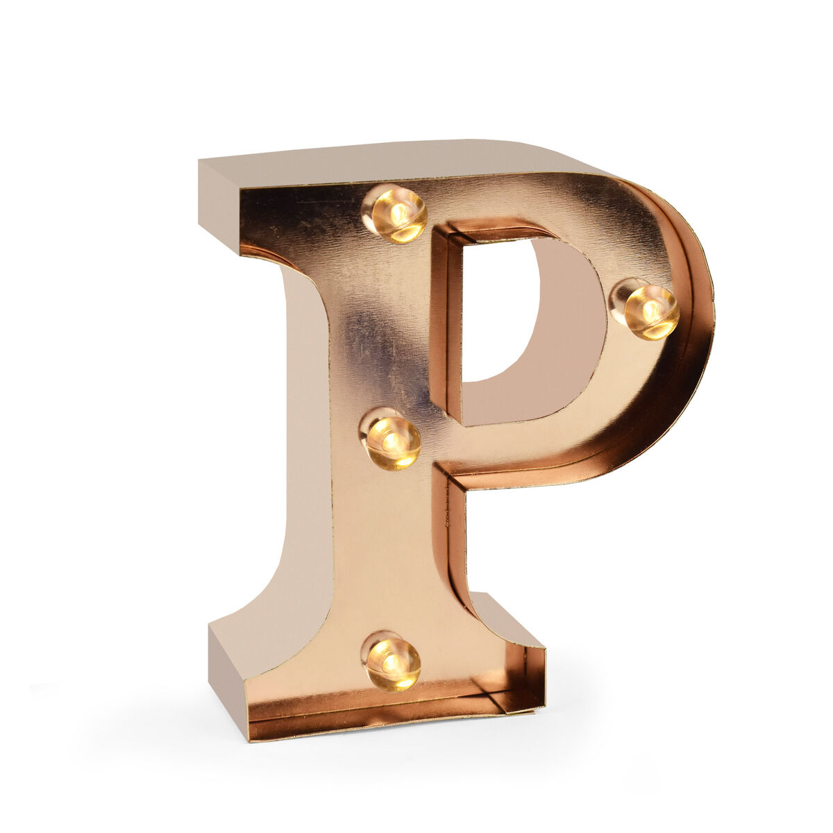 Rose Gold Light-Up Decorative Letter - P - Mini Decorative Light
