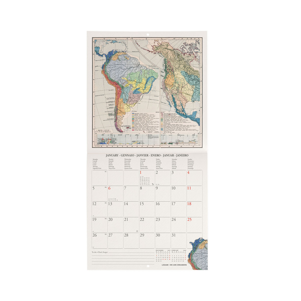 2026 Wall Calendar - 18 x 18 cm