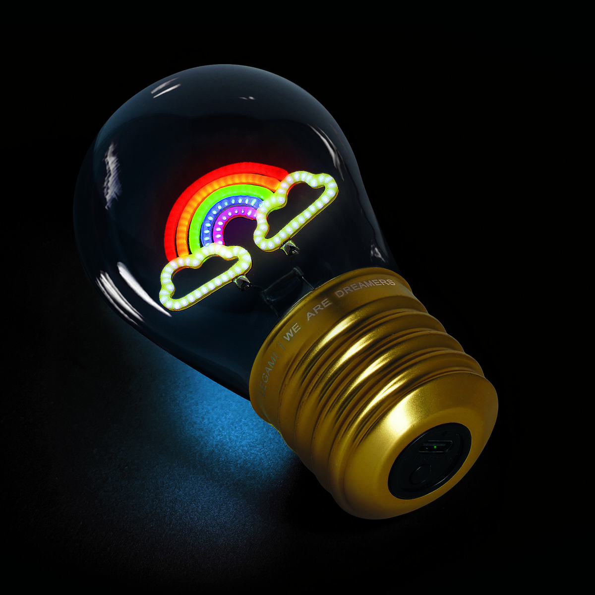 Decorative Lightbulb-Shaped Table Lamp - Rainbow - Bulb Fiction