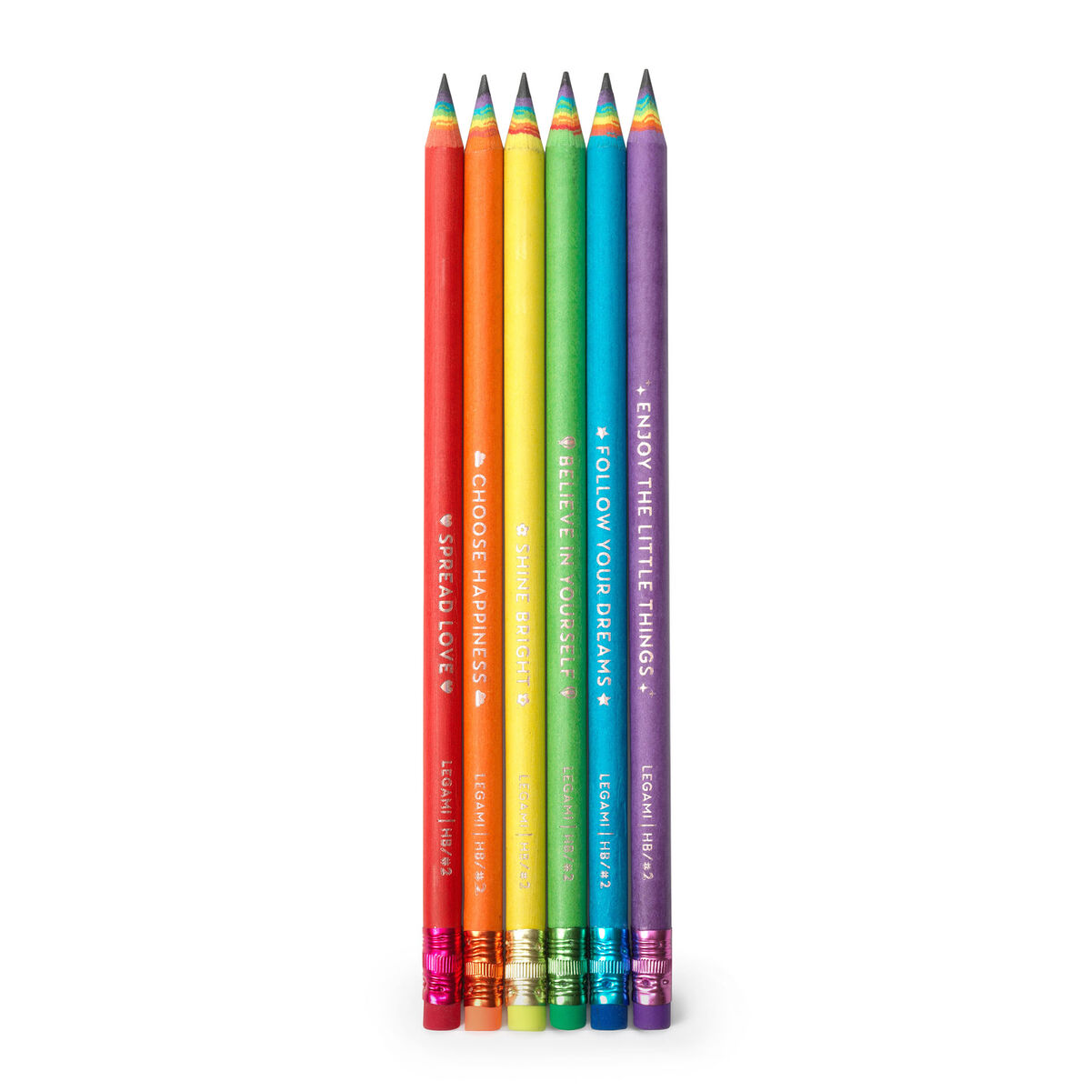 Set of 6 HB Graphite Pencils made from Recycled Paper