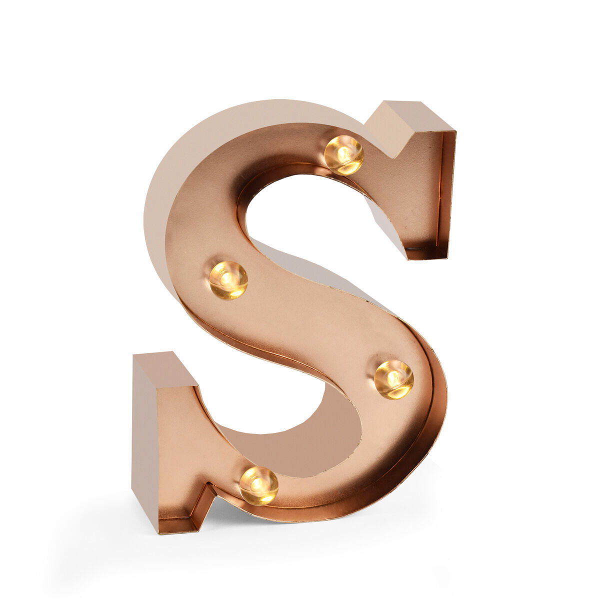 Rose Gold Light-Up Decorative Letter - S - Mini Decorative Light