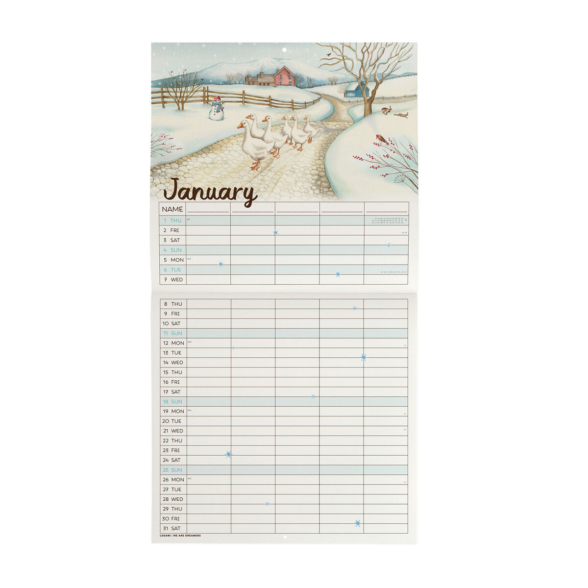 2026 Wall Calendar - 30 x 29 cm