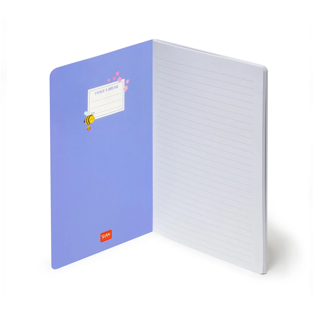 A5 Lined Notebook with Illustrated Hard Cover - Bee