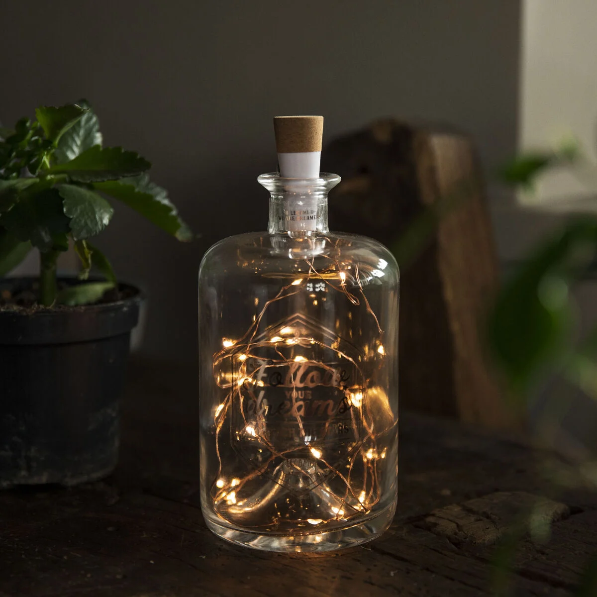 Glass Bottle with Led Lights