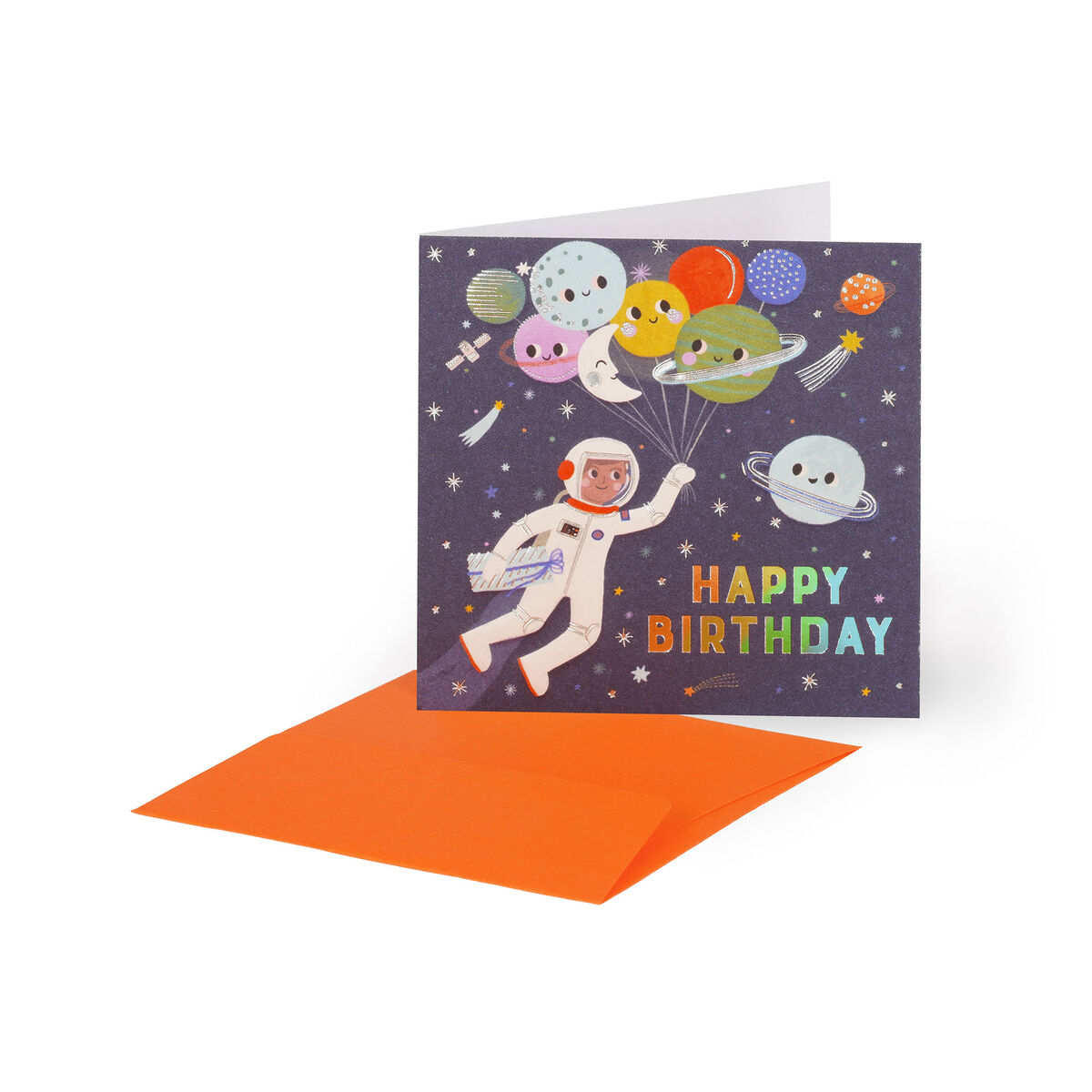 Birthday Card - Small - Small Greeting Card - Space Balloons